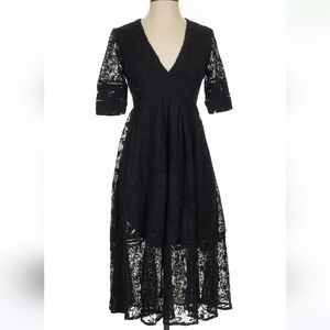 New Gorgeous Free People Black Lace Midi Dress! Xs/s
